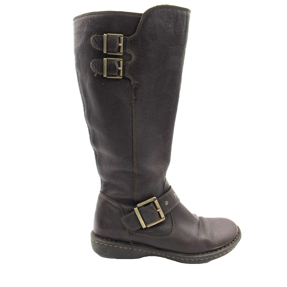 BOC Brown Leather Boots Oliver Side Zip Tall Riding Boots Z49923